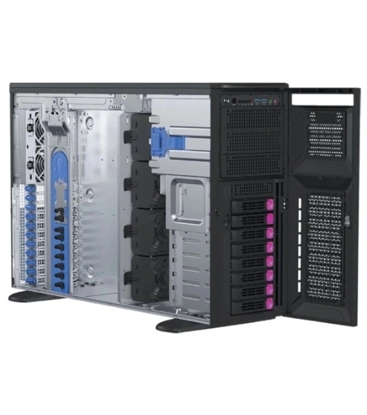 Серверный корпус 4U, ATX /E-ATX, Tower,8x3.5' hs+3x5.25'' int + 1x3.5'' SAS/SATA,12Gbps Backplane (for 3.5' HDD)including Rear Fan Module Kit*2, and converter cables for GPU AOC PWR; 2200W CPRS(1+1)