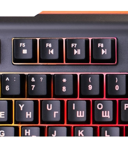 Клавиатура Oklick 717G Black Death проводная, USB Type-A, чёрный/серый