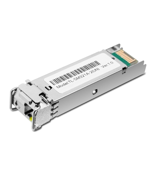 Модуль SFP TP-Link 1000Base-BX WDM Bi-Directional SFP module, TX: 1550 nm and RX: 1310 nm, 1 LC Simplex port, up to 2 km transmission distance in 9/125 μm SMF (Single-Mode Fiber), Supports Digital Diagnostic Monitoring (DDM).
