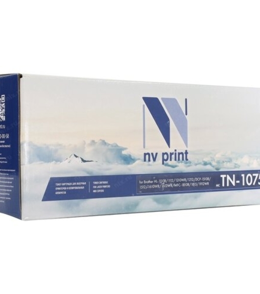 Картридж NVPrint NV-TN1075T (тип TN-1075) Black черный, 1000 стр., для Brother HL-1110R/1112/1210WR/1212/DCP-1510R/1512/1610WR/1612WR/MFC-1810R/1815/1912WR