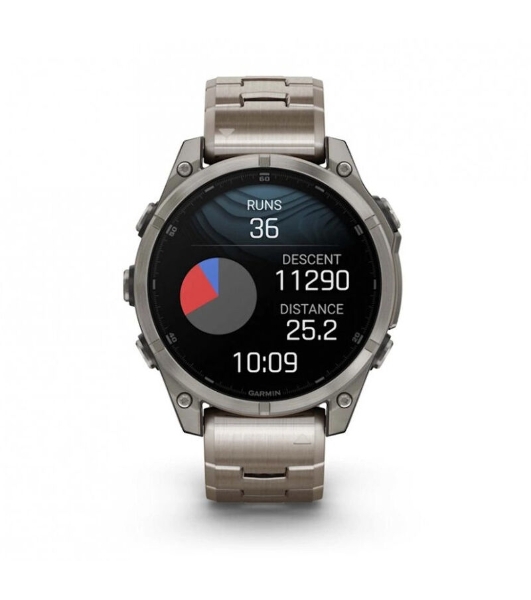 Умные часы Garmin Fenix 8 1.4' AMOLED, Wi-Fi, Bluetooth, NFC, 100м, титановый серый / титановый
