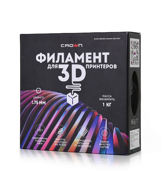Филамент Crown Micro CM-FILPETG017G PETG 1.75 1кг темно-зеленый