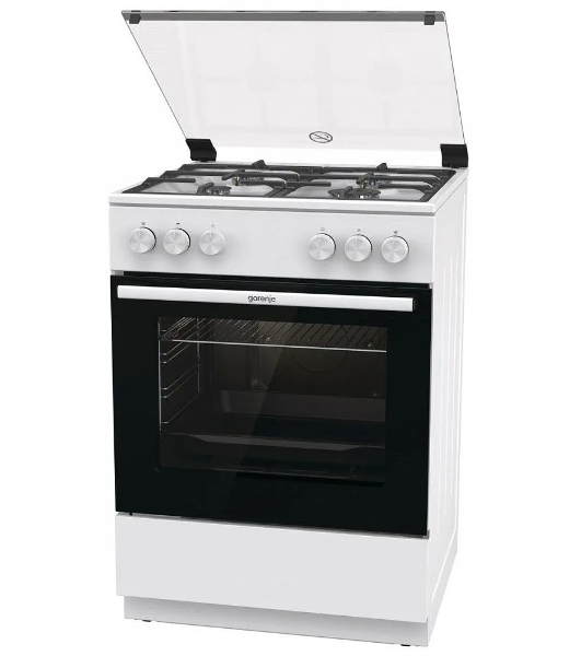 Плита газовая Gorenje GG6A11WF белый, конфорок 4 газовых, духовка 72 л, 60 см x 85 см x 60 см