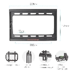 Кронштейн для LED/LCD TV ARM Media STEEL-5 черный, 15'-47', max 35 кг, 0 ст свободы, от стены 20 мм, VESA 200x200 мм, фото2