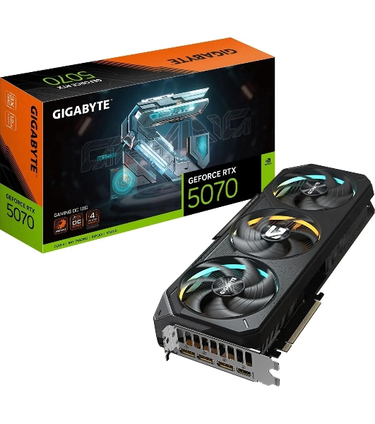 Видеокарта Gigabyte PCI-E GV-N5070GAMING OC-12GD 1.0 NVIDIA GeForce RTX 5070 12Gb 192bit GDDR7 2805/28000 HDMIx1 DPx3 HDCP Ret