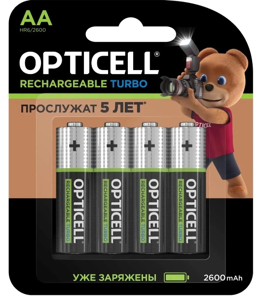 Аккумулятор Opticell Turbo 6080002 AA NiMH 2600mAh (4шт) блистер