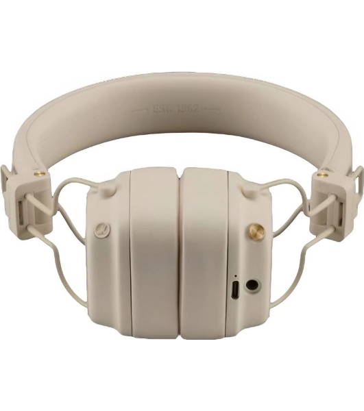 Беспроводные/проводные наушники Marshall Major V бежевый, накладные, Bluetooth + проводной, беспроводная зарядка, до 100 ч
