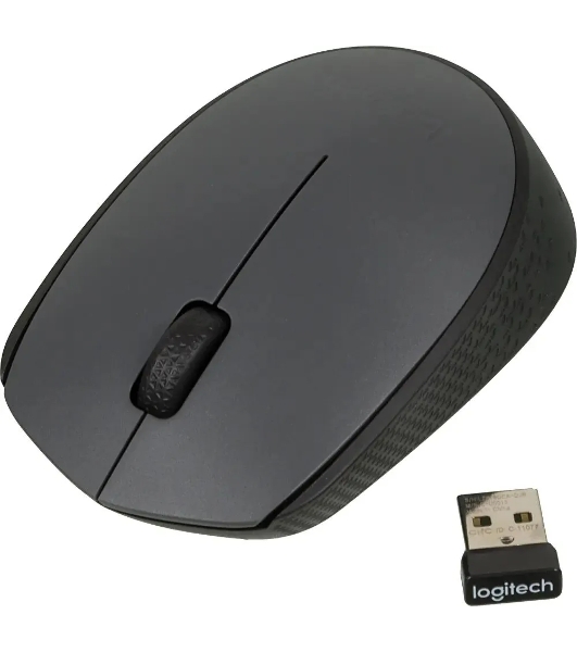 Комплект клавиатура+мышь Logitech MK235 беспроводной, USB, 1000 DPI, серый (заводская гравировка)