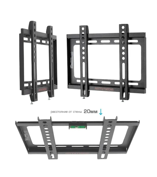 Кронштейн для LED/LCD TV ARM Media STEEL-5 черный, 15'-47', max 35 кг, 0 ст свободы, от стены 20 мм, VESA 200x200 мм