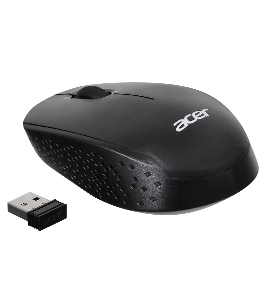 Мышь беспроводная Acer OMR020 черный, 1200 dpi, радиоканал, USB, кнопки - 3