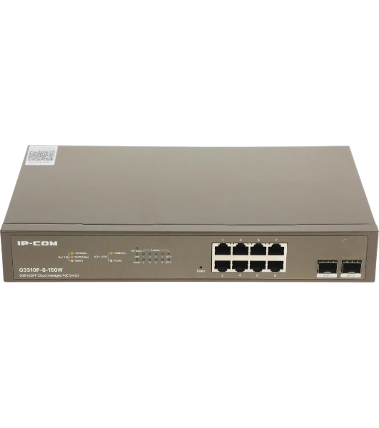 Коммутатор 8GE/2SFP POE MANAGED G3310P-8-150W IP-COM