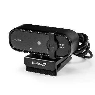 Веб-камера ExeGate BlackView C720 Full HD AF 1920x1080, 30 кадр/с, USB, микрофон (шумоподавление), автофокус, шторка приватности, крепление на мониторе