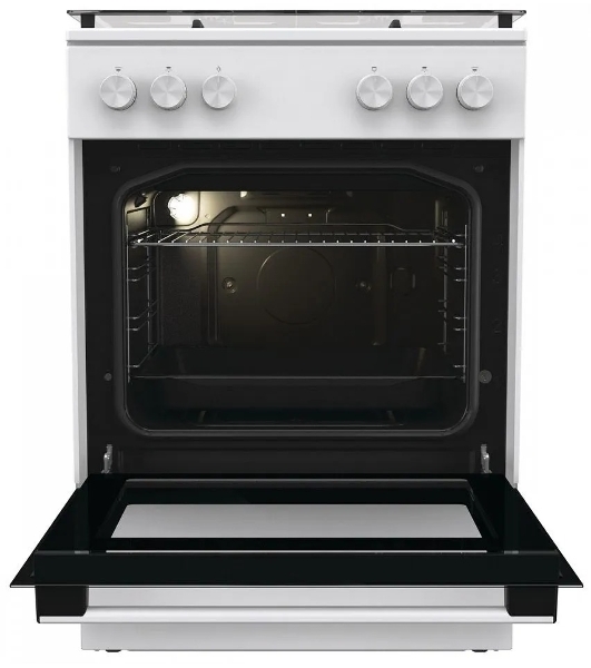 Плита газовая Gorenje GG6A11WF белый, конфорок 4 газовых, духовка 72 л, 60 см x 85 см x 60 см