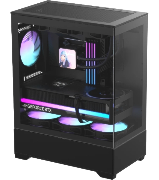 Корпус Formula Crystal Z1 Plus AR V2 Black, Mini-Tower, чёрный, 3 x 120 мм