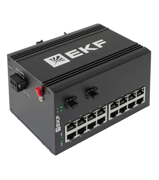 Коммутатор EKF TSX-U-2GX/SFP-16GT, 16×1 Гбит/с + 2×1 Гбит/с SFP, неуправляемый