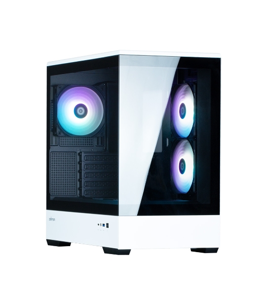 Компьютерный корпус ZALMAN P30 BW, MATX, BLACK/WHITE, WINDOW, 2x3.5', 3x2.5', 1xUSB TYPE-C, 1xUSB 3.0, SIDE 2x120мм ARGB, REAR 1x120мм ARGB