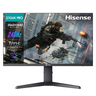 Монитор 27' Hisense 27G6K-PRO IPS 2560x1440, 240 Гц, 1 мс, 16:9, 400 кд/м2, 2хHDMI, 1хDP, черный
