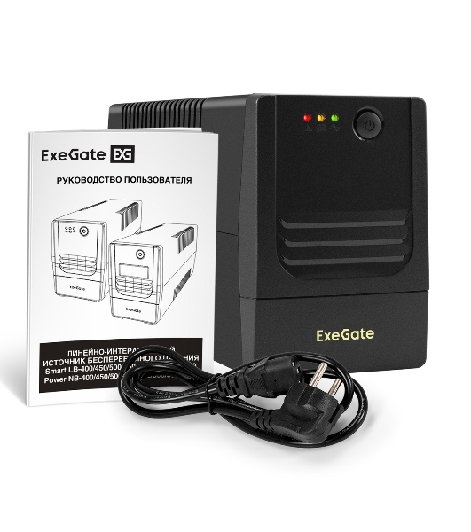 Источник бесперебойного питания ExeGate Power NB-1000.LED.AVR.4C13 (1000VA/650W, LED, AVR, 4*C13, батарея 12V 9Ah, черный)