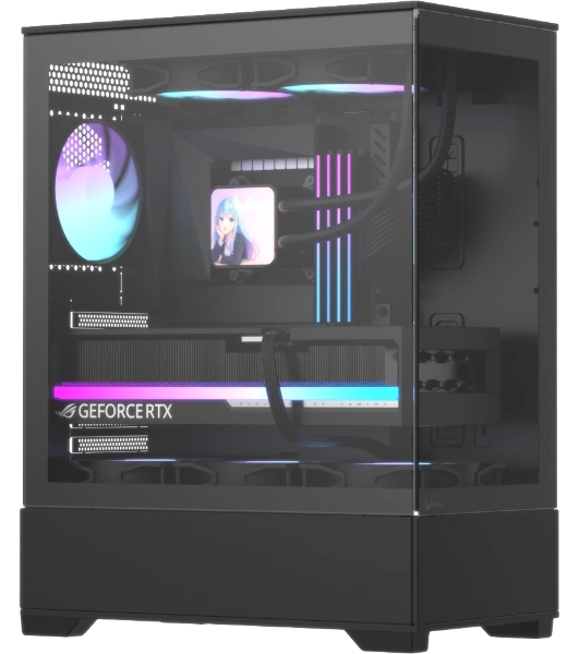 Корпус Formula Crystal Z1 Plus AR V2 Black, Mini-Tower, чёрный, 3 x 120 мм