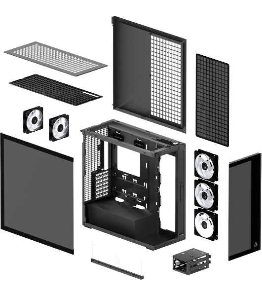 Корпус Arctic Xtender, Midi-Tower, чёрный, 3 x 140 мм, 2 x 120 мм