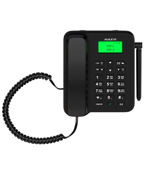 Телефон проводной Maxvi RT-01 черный