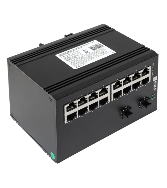 Коммутатор EKF TSX-U-2GX/SFP-16GT, 16×1 Гбит/с + 2×1 Гбит/с SFP, неуправляемый
