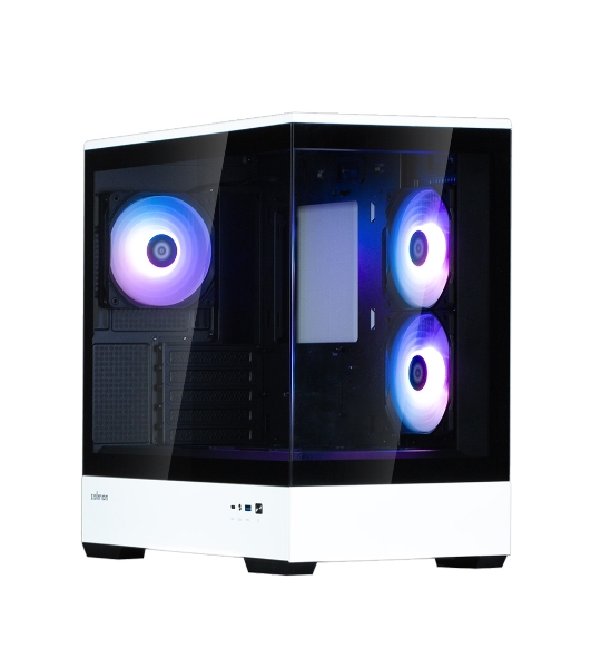 Компьютерный корпус ZALMAN P30 BW, MATX, BLACK/WHITE, WINDOW, 2x3.5', 3x2.5', 1xUSB TYPE-C, 1xUSB 3.0, SIDE 2x120мм ARGB, REAR 1x120мм ARGB