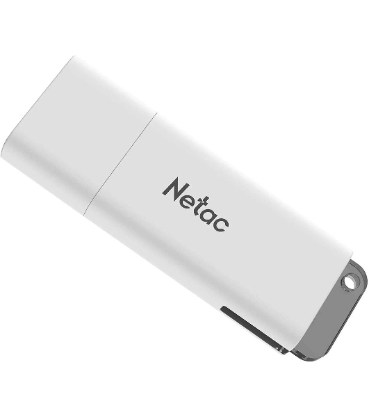 Флешка USB Netac U185 (NT03U185N-004G-20WH), 4Gb, USB 2.0, R/W 25/10, белый/серый