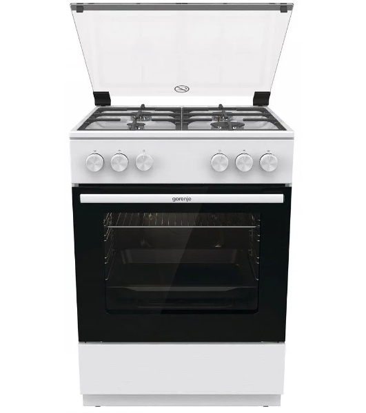 Плита газовая Gorenje GG6A11WF белый, конфорок 4 газовых, духовка 72 л, 60 см x 85 см x 60 см