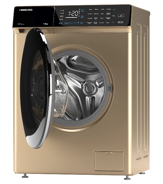 Стиральная машина HIBERG i-DDQ9 - 712 G золотистый, загр. фронтальная макс.: 7 кг 1200 об/мин класс: А+++