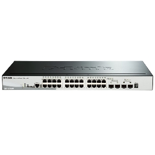 Коммутатор D-Link DGS-1510-28P/A1A, 24×1 Гбит/с + 2×1 Гбит/с SFP + 2×10 Гбит/с SFP+, управляемый