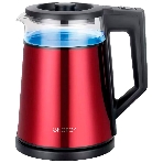 Чайник Energy E-200 (1,2 л), стекло, красный, двойной корпус, фото3