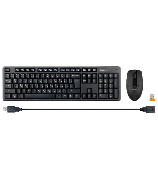 Комплект клавиатура+мышь A4Tech 3330N беспроводной, USB, 1200 DPI, чёрный