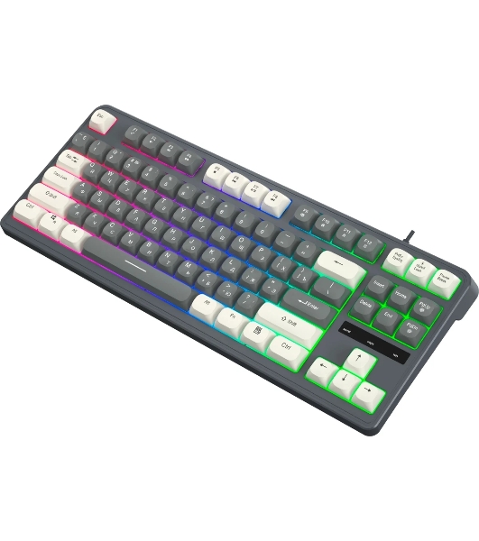 Клавиатура Oklick 731G проводная, USB Type-A, серый/белый
