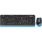 Комплект клавиатура+мышь A4Tech FStyler FG1035 беспроводной, USB, 2000 DPI, чёрный/синий, фото 1