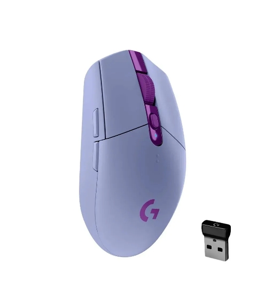 Мышь беспроводная Logitech G304 Lightspeed фиолетовый, 12000 dpi, радиоканал, USB, кнопки - 6