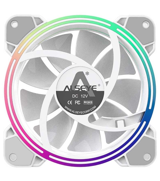 Вентилятор для корпуса Alseye Halo 4.0-W kit (3шт.) белый, 120 мм, 1300 об/мин, 24.8 дБ, 4 pin