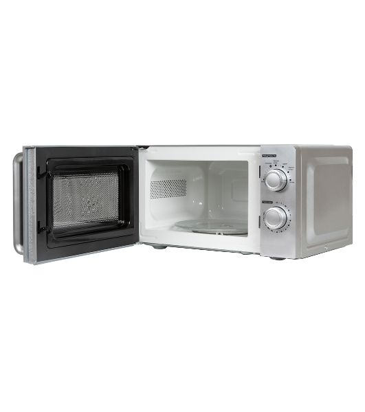 Микроволновая печь JVC JK-MW140M серебристый, 20 л, 700 Вт, переключатели - поворотный механизм