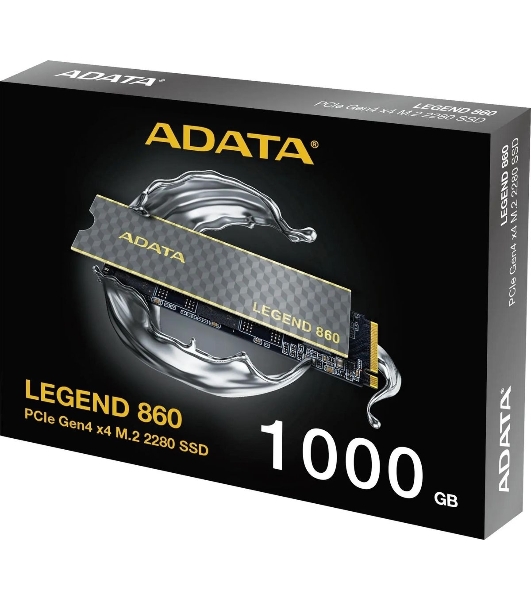 Накопитель SSD ADATA LEGEND 860, 1Tb, PCIe 4.0 x4, 2280, NVMe, R/W 6000/4000, с радиатором