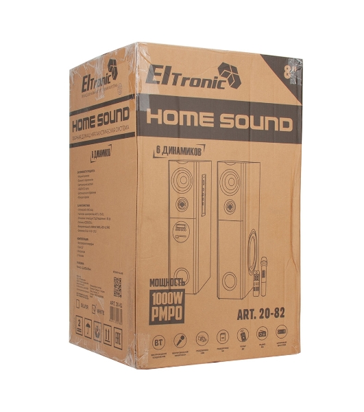 Колонка ELTRONIC 08' (20-82 HOME SOUND) динамик 6шт/2х8'; 2х4'; 2х1.5' комплект 2 колонки (белая)