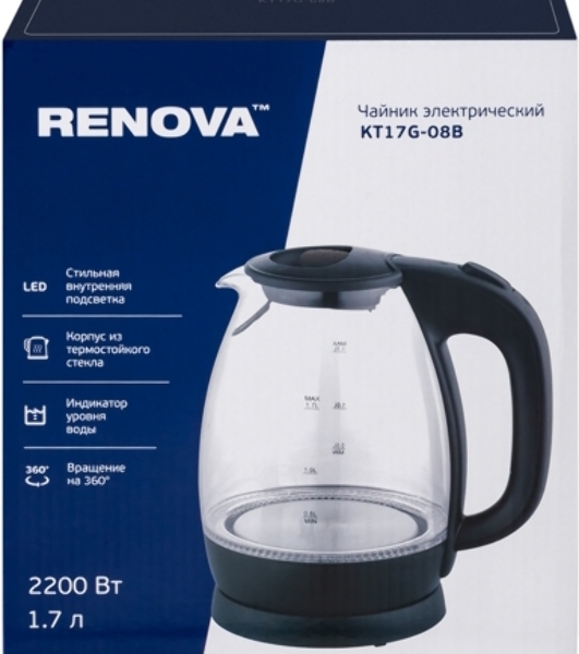 Чайник электрический Renova KT17G-08B