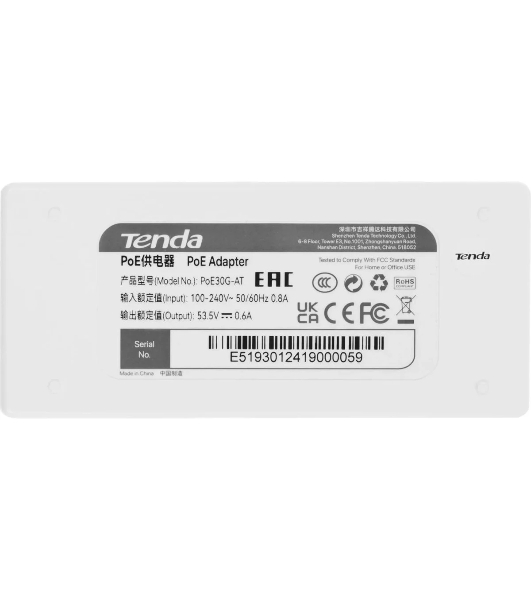 Сетевое оборудование Tenda Адаптер PoE гигабитный (POE30G-AT)