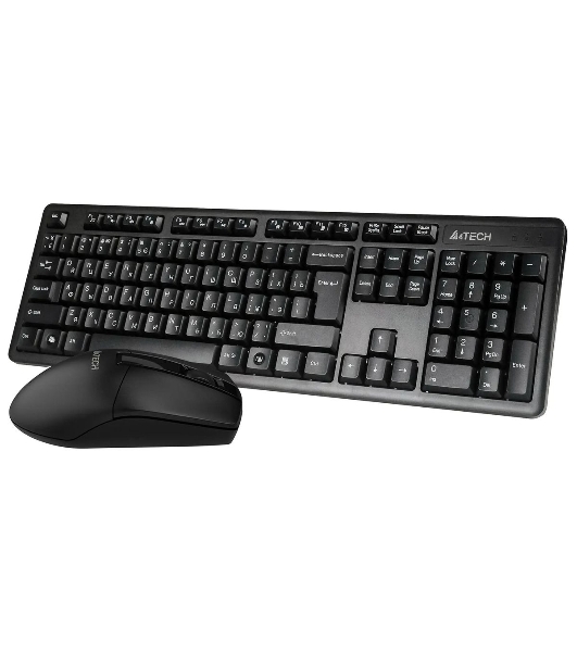 Комплект клавиатура+мышь A4Tech 3330N беспроводной, USB, 1200 DPI, чёрный