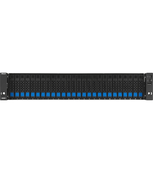 Серверная платформа ASUS VS320D-RS26-D1712106Z, 2U, Intel Xeon 64-bit 4-core, 4x DDR4 ECC DIMM, 26 x 2.5' SATA/SAS hsb, 1x 1GbE RJ45 LAN Port, 2x 12Gb/s SAS Wide Port, 1+1 850W