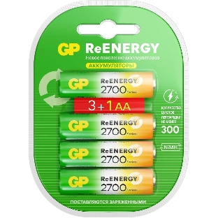 Аккумулятор GP 270AAHC3/1RGY-2CRCB4 32/320 AA NiMH 2600mAh (промо:3+1) (4шт)