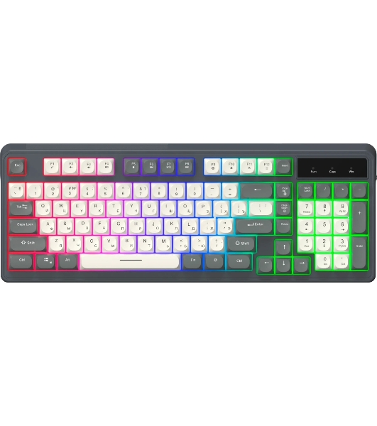 Клавиатура Oklick 731G проводная, USB Type-A, серый/белый