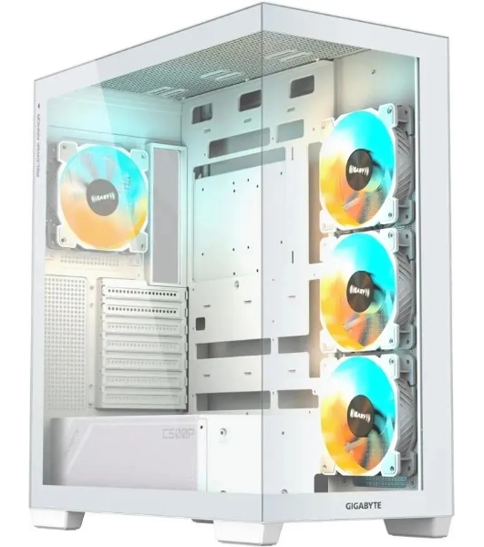 Компьютерный корпус Gigabyte GB-C500PI ST белый без БП ATX 3x120мм 6x140мм 2xUSB 3.0 1xUSB3.1 audio bott PSU