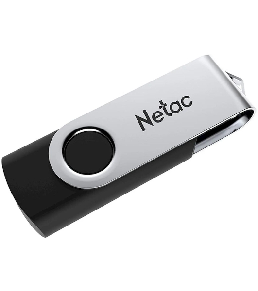 Флешка USB Netac U505 (NT03U505N-004G-20BK), 4Gb, USB 2.0, R/W 70/30, черный/серебристый