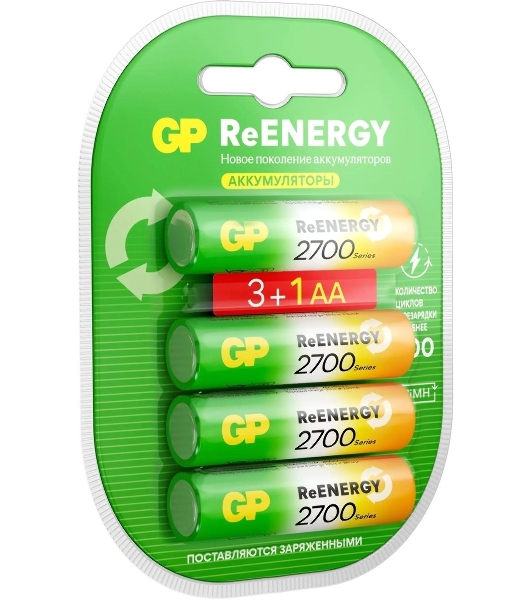 Аккумулятор GP 270AAHC3/1RGY-2CRCB4 32/320 AA NiMH 2600mAh (промо:3+1) (4шт)