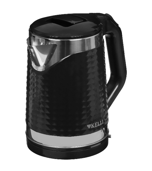 Чайник электрический Kelli KL-1372B 1.8 л, нержавейка+пластик, черный (12)